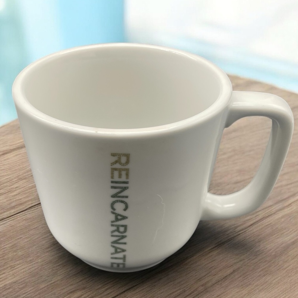 Starbucks White Mug with Gold Lettering